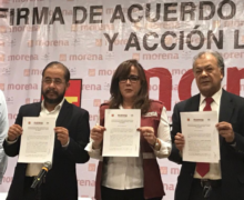 MORENA, PT y PES firman pacto de mayoría para el Congreso