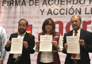 MORENA, PT y PES firman pacto de mayoría para el Congreso