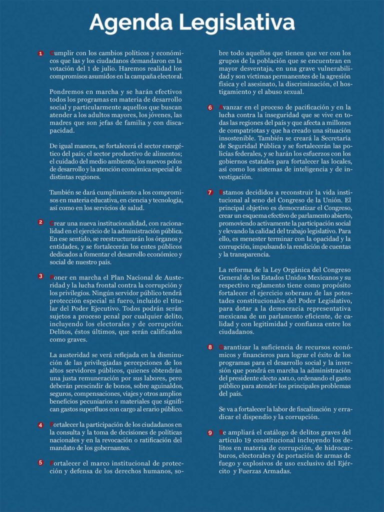 Agenda Legislativa de Morena en la Cuarta Transformación - Foro Jurídico